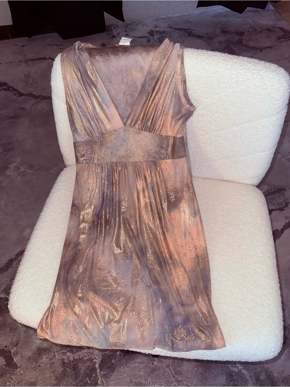 Gold silky lightweight dress small